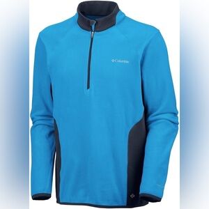 Columbia Sweater Adult
Large Blue Gray Sweatshirt
Outdoors Zip Casual Cotton
Men